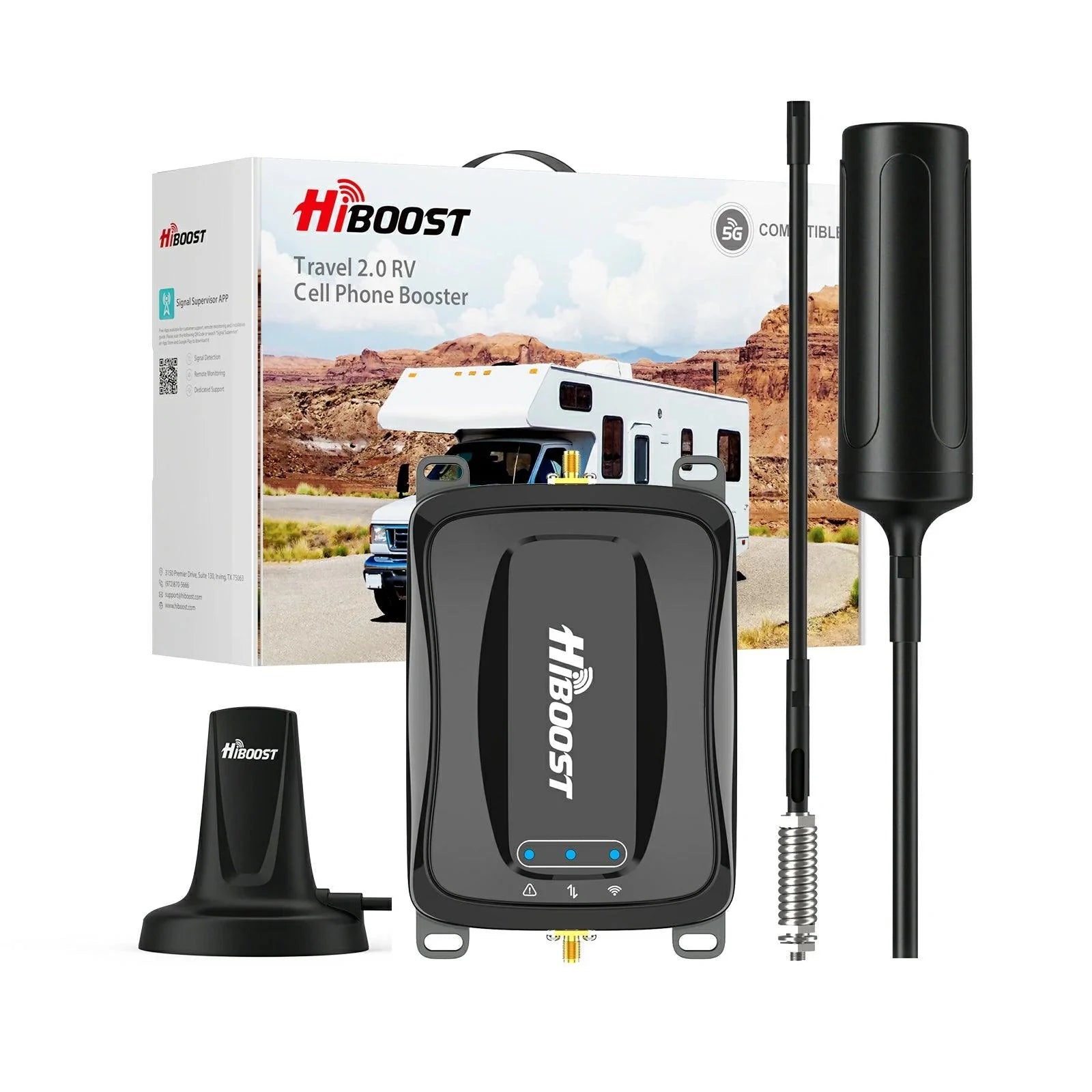 hiboost travel 2.0 rv mobile phone booster contents