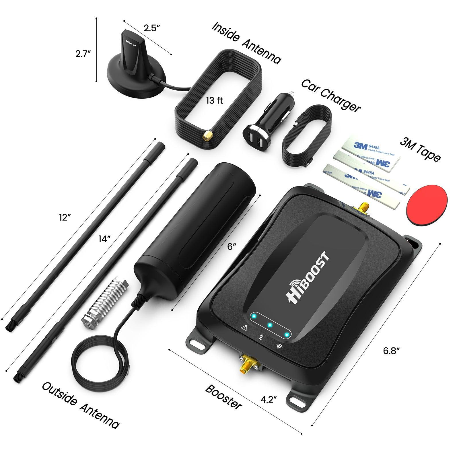 hiboost travel 2.0 rv mobile phone booster contents